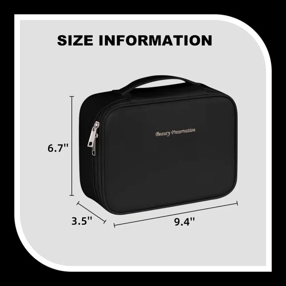 Black Large Capacity Multi-Compartment Travel Toiletry‎ Cosmetic Bag BRAND-NEW - Picture 7 of 8